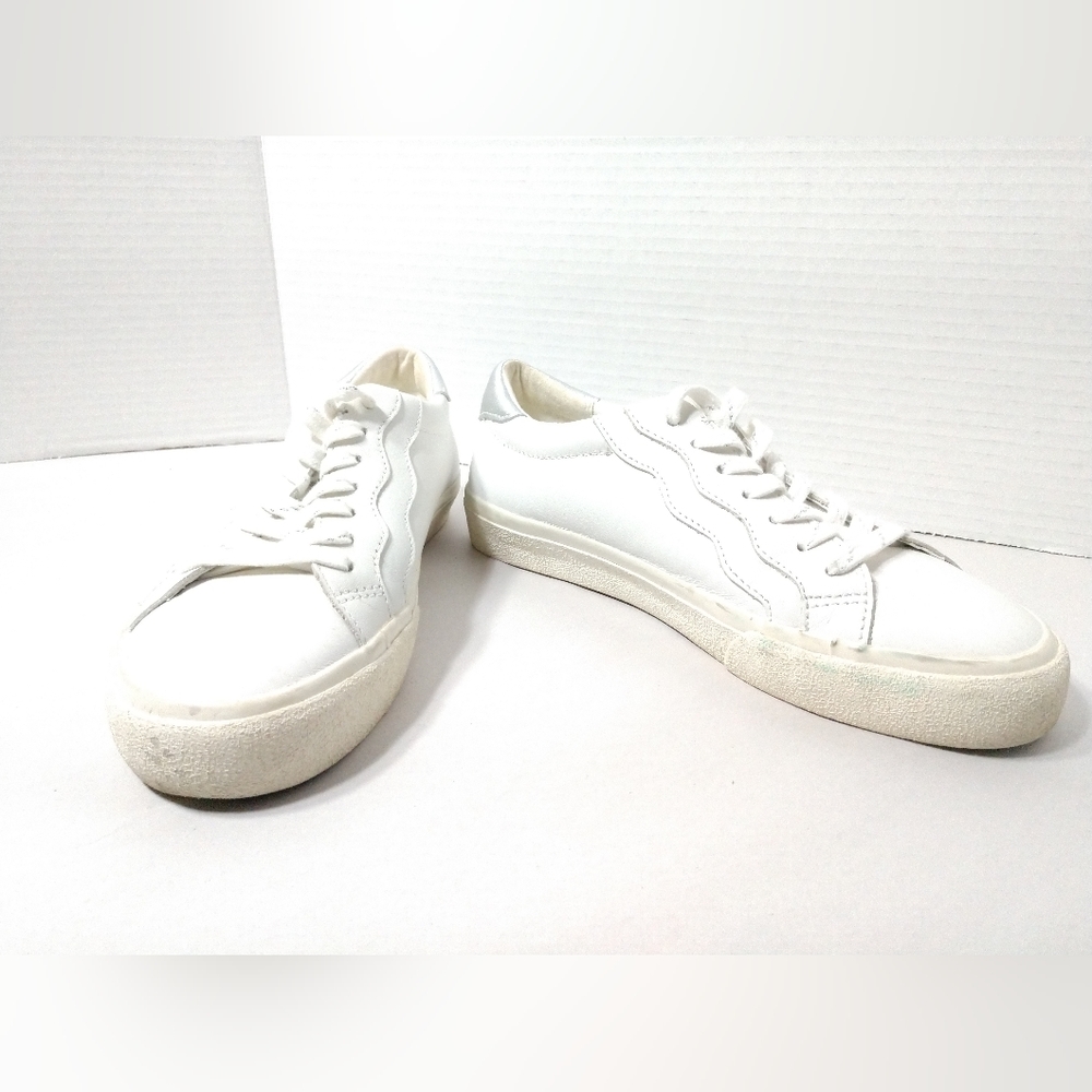 Madewell White & Silver Leather Sneakers Size 7.5 M - Picture 15 of 15
